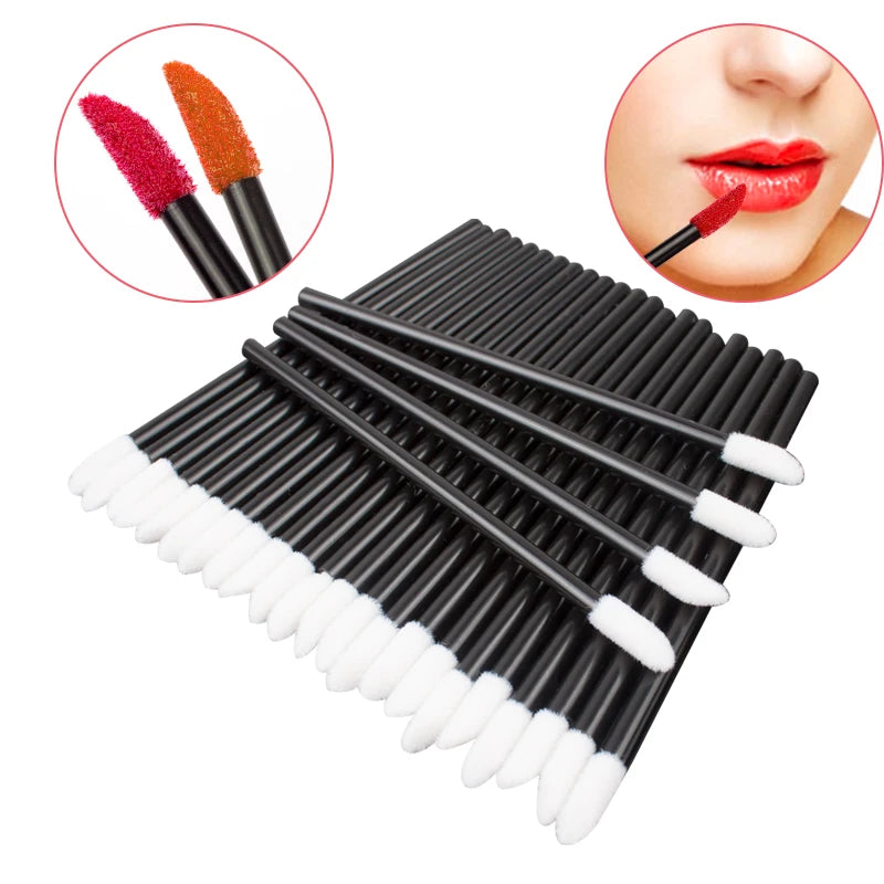 50 Pcs Wholesale Lip Brush Eyelash Makeups Brushes Lashes Extension Mascara Applicator Lipstick Wands Set Cosmetic Makeup Tools