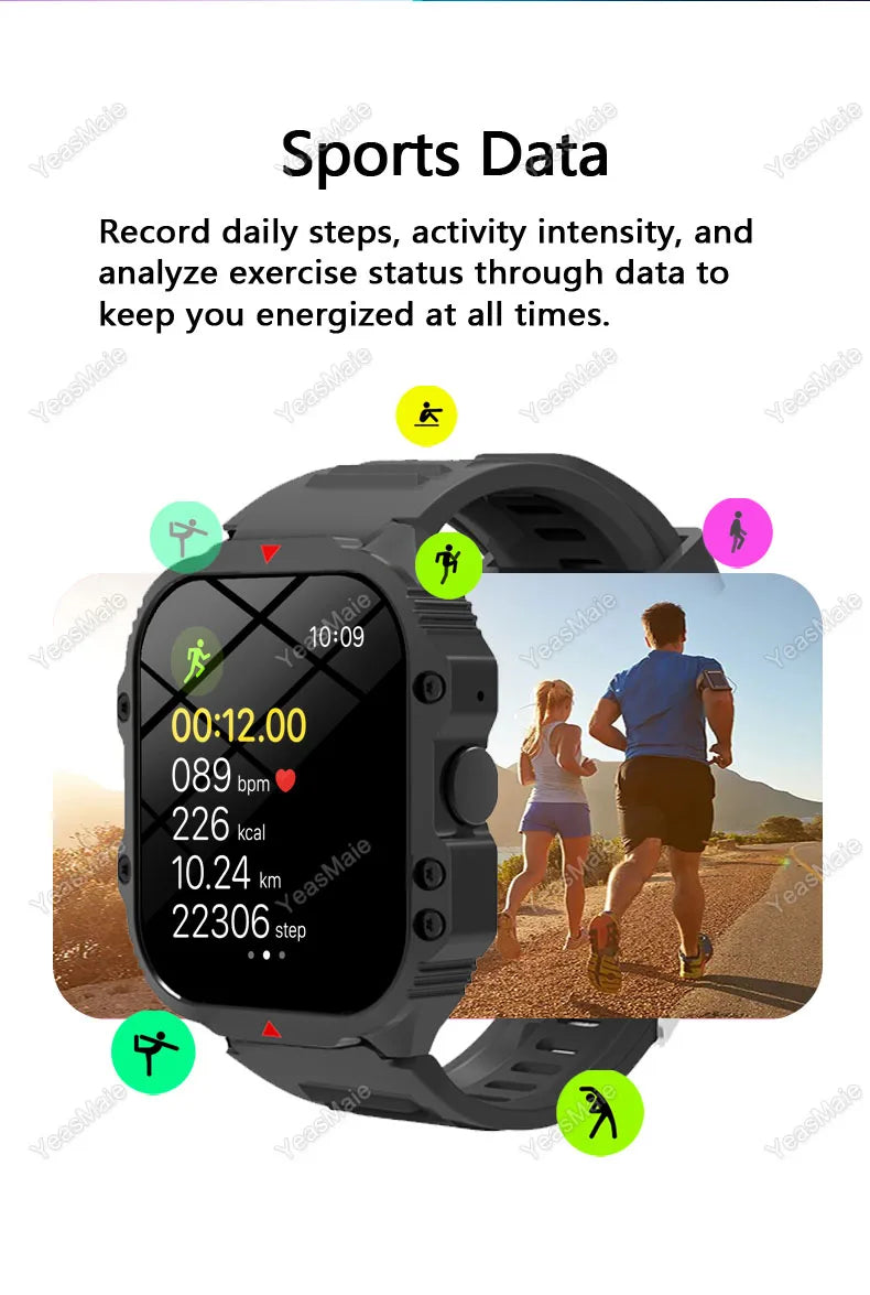 GPS Watch Tracker Outdoorsport Smart Watch Waterproof Phone Calls Heart Rate Monitor Weather Sync DIY Watch Faces Smart Bracelet
