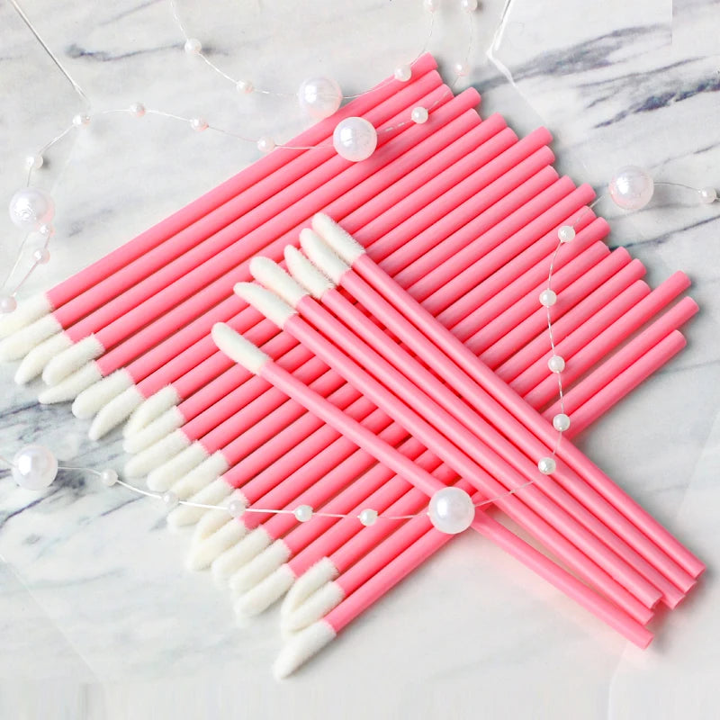50 Pcs Wholesale Lip Brush Eyelash Makeups Brushes Lashes Extension Mascara Applicator Lipstick Wands Set Cosmetic Makeup Tools